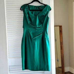 Ralph Lauren green satin cocktail dress